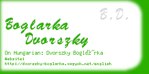 boglarka dvorszky business card